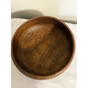 Vintage MCM‎ Large Teakwood Salad Or Serving Bowl  8" X 4" Centerpiece